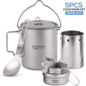 titanium camping cookware set